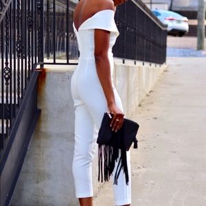 Ivory H&M off the shoulder jumpsuit. Size 6